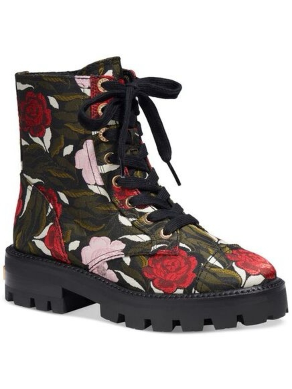 Kate Spade Merritt Lug Sole Floral Combat, Moto Boots -Like New, size 10